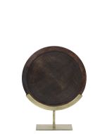 OPT6993918 - Ornament on base 35x12x47 cm KAMUDI wood brown-antique bronz